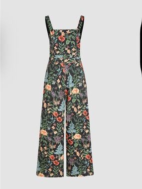 Cider Black Floral Wide-Leg Jumpsuit